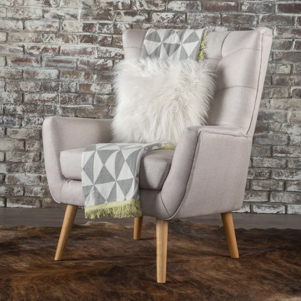 Christopher Knight Home Tamsin Mid-Century Fabric Club Chair by - Wheat