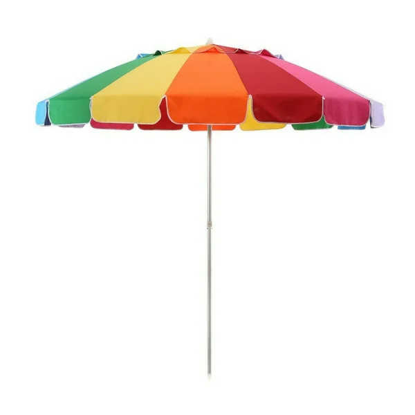Impact Canopy Beach Umbrella Rainbow Color with Carry Bag - 8 Foot