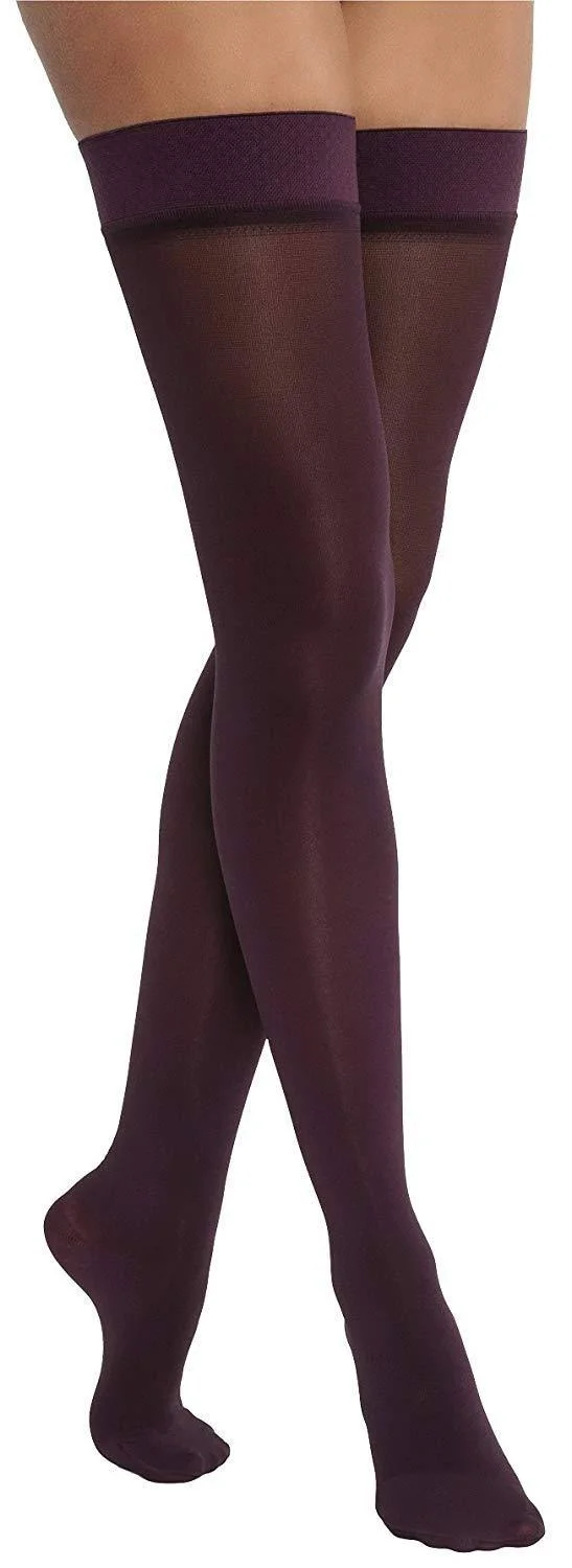 Jobst, Opaque, 15-20 mmHg, Thigh High Closed Toe-Large- Espresso
