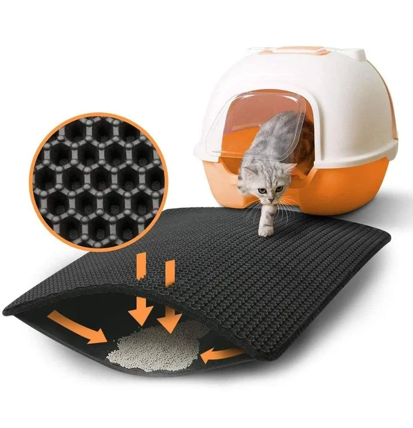Leos Paw Waterproof Cat Litter Mat 22x27.5in, 55x70cm, Gray