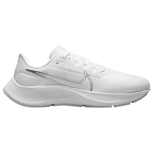 Nike Air Zoom Pegasus 38 - Womens Casual Running Shoes - White/Metallic Silver/Pure Platinum - Size 5.0