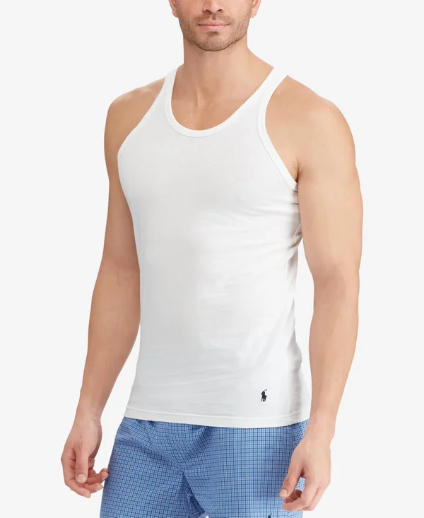 Polo Ralph Lauren Classic Slim Fit Cotton Tanks 3-Pack - M, White