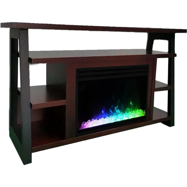 Cambridge 32-in. Sawyer Industrial Electric Fireplace Mantel with Deep Crystal Display and Color Changing Flames - Mahogany, CAM5