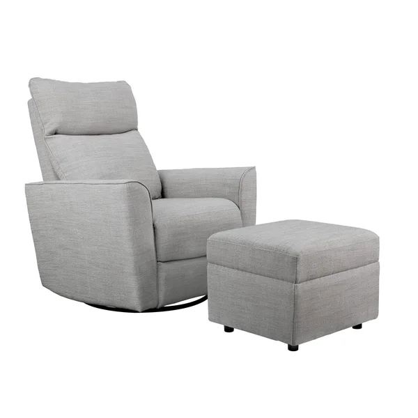 Karla Dubois Soho Comfort Upholstered Swivel Glider, Gray