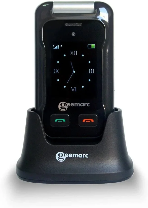 Geemarc CL8500 - Amplified Clamshell SIM-Free Mobile Phone with Dual LCD Display, Camera, Talking Keypad and Multiple Languages
