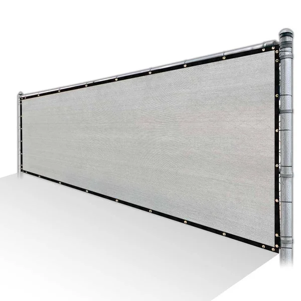 ColourTree 8 ft. x 157 ft. Grey Privacy Fence Screen HDPE Mesh Windscreen with Reinforced Grommets for Garden Fence (Custom Size