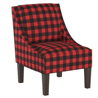Thon Swoop Armchair Latitude Run Upholstery Color: Classic Gingham Red Black