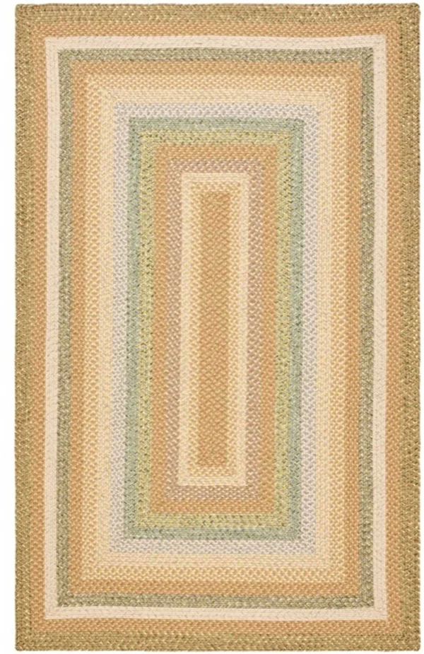Safavieh Braided Tan/Multi 8 ft. x 8 ft. Round Area Rug