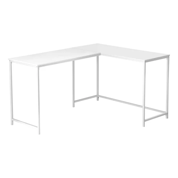 Monarch Computer Desk - 58x22L - White Top, White Metal Corner