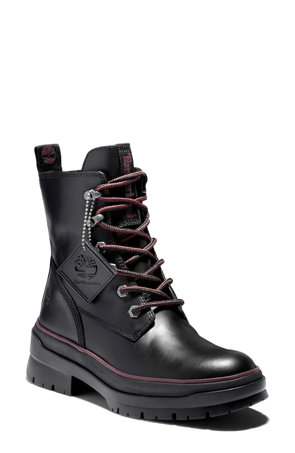 Timberland Women's Malynn EK+ Waterproof Lace-Up Boots Black Full-Grain, Size 9 Medium