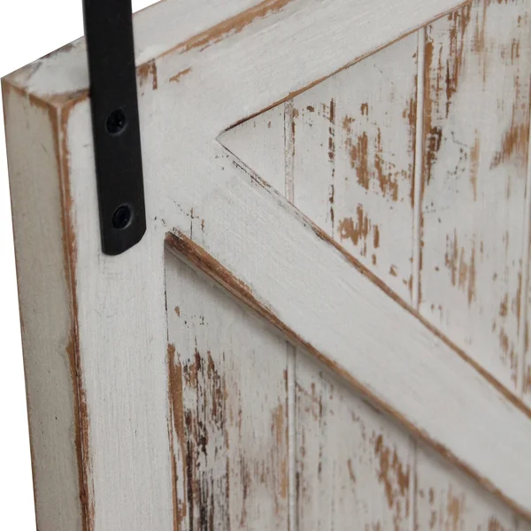 FirsTime & Co. 14 x 2 x 34 in. Wood White Carriage Farmhouse Barn Door Mirror 2-Piece Set