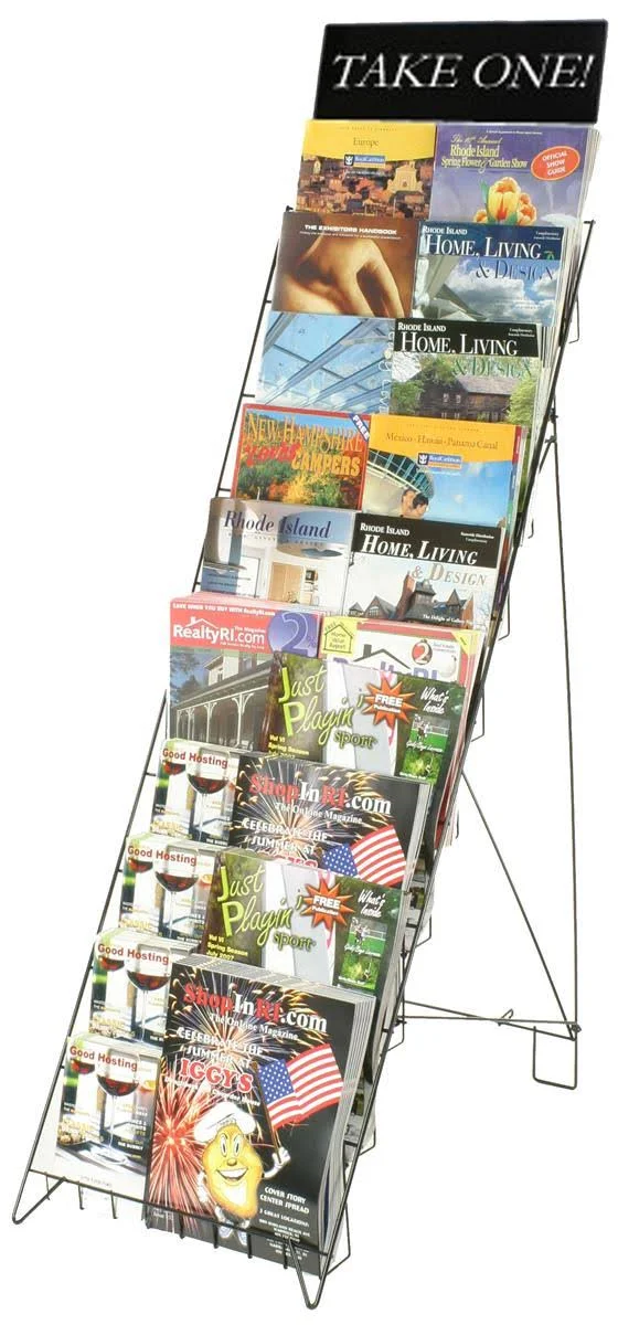 Wire Stand Has (10) 18-1/4 x 2-1/2x22 Pockets for Magazines