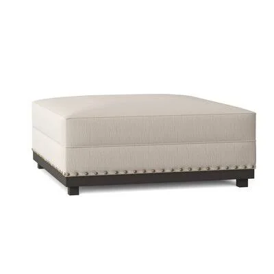 Alexie Ottoman Red Barrel Studio Body Fabric: Encore Ivory - Leg Color: Briar Smoke