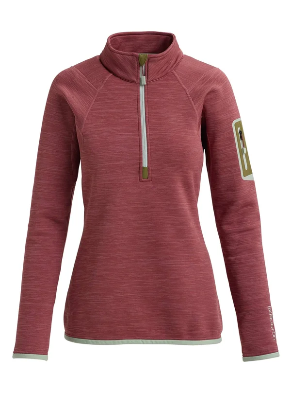 Burton Women's [ak] Turbine Quarter Zip Fleece - Rose Brown Heather, L