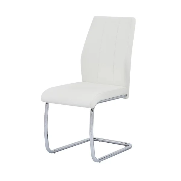 Gudmund 2-Piece Modern Dining Chairs in White Faux Leather