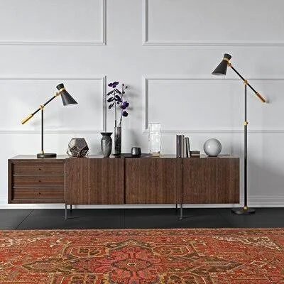 Ohagan 65.6x22 Task Floor Lamp Wrought Studio Base Finish: Brass