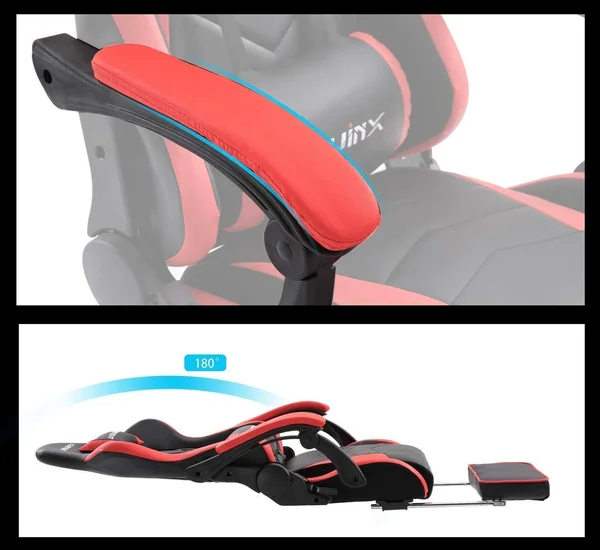 Dowinx Gaming Chair Ergonomic Racing Style Recliner with Massage Lumbar Support, Office Armchair for Computer PU Leather E-Sport