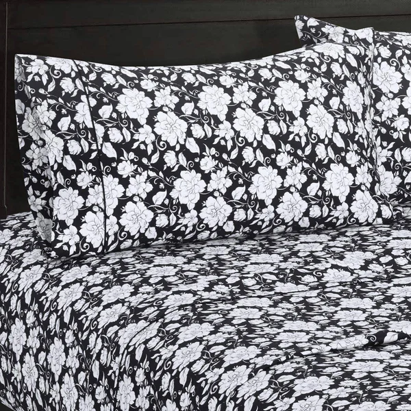 Printed Cotton Sheet Set 300 Thread Count Queen - Agnes