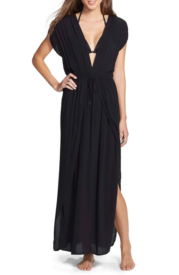 Women's Elan Deep V-Neck Cover-Up Maxi Dress - X-Small, Mauve
