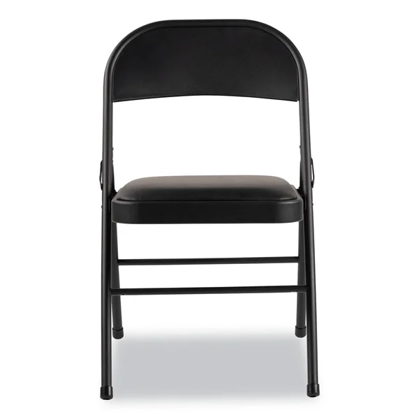 Alera Steel Folding Chair with Two-Brace Support - Padded Seat, Graphite, 4-carton