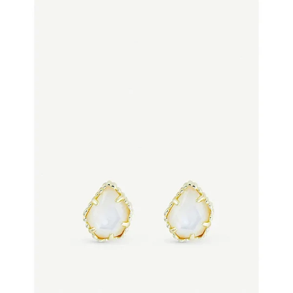 Kendra Scott Tessa Gold Stud Earrings in Ivory Mother of Pearl