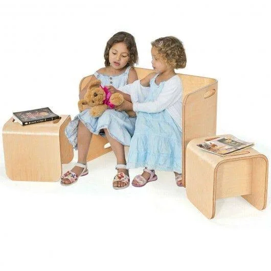 3 Piece Kids Wooden Table and Chair Set