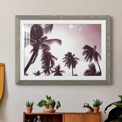 Palm Sunshine - Picture Frame Photograph Print on Paper Bay Isle Home Format: Gray Framed Paper - Size: 27.5x22 H x 37.5x22 W x 1