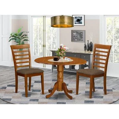 Villani Drop Leaf Rubberwood Solid Wood Dining Set Alcott Hill Pieces Included: 3 Pieces: 1 Table - 2 Chairs