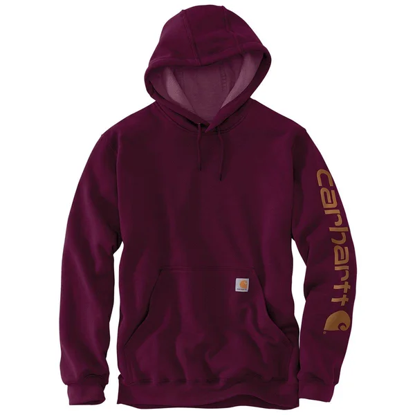Men's Carhartt Midweight Hooded Logo Sweatshirt, Xs, Port by Gemplers
