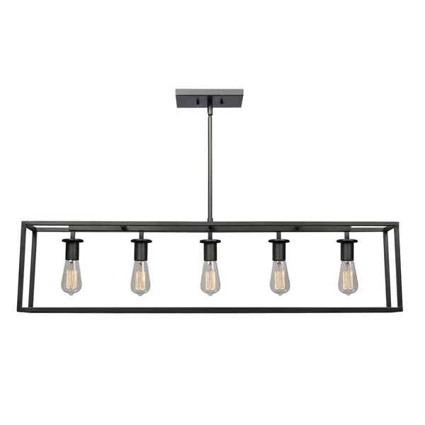 Design Craft Bloc Graphite (Grey) Metal 5-Light Island Ceiling Light