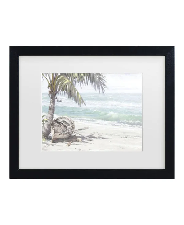 &Boat on Beach& Print Trademark Fine Art Format: Black Framed, Size: 16x22 H x 20x22 W x 0.5x22 D