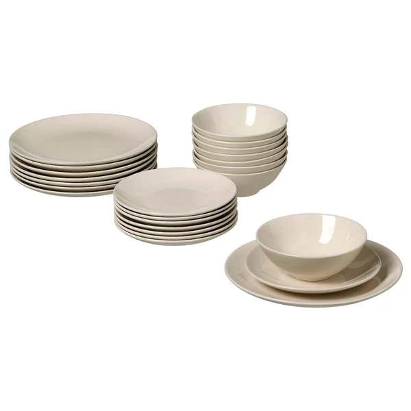 IKEA - F腞GKLAR 24-Piece Dinnerware Set, Glossy Beige