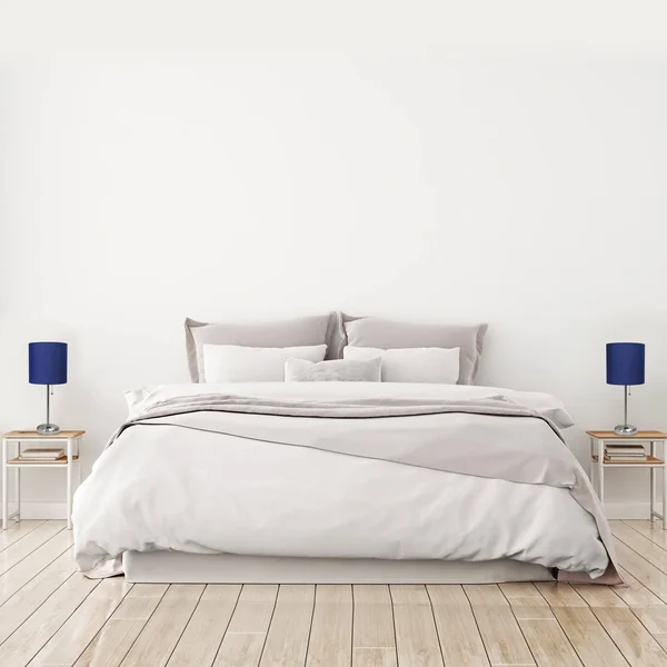Limelights Brushed Steel Stick Lamp with Charging Outlet and Fabric Shade 2 Pack Set, Navy