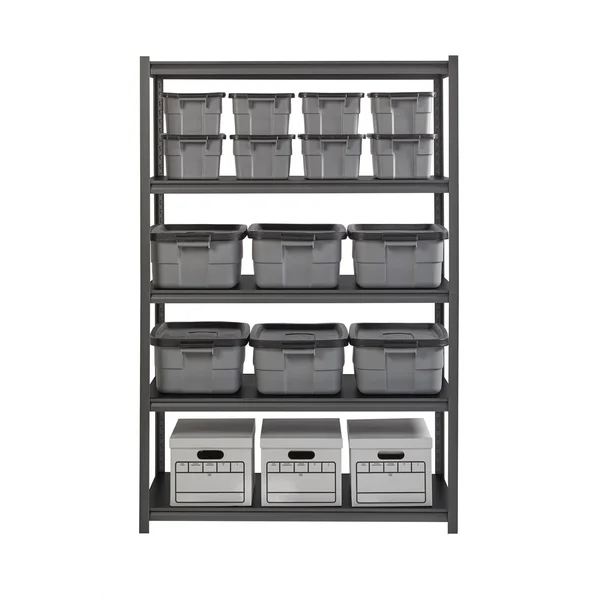 Iron Horse Riveted Shelving 5 Shelf 3200 lb 72H x 48x22W x 24x22D Gray