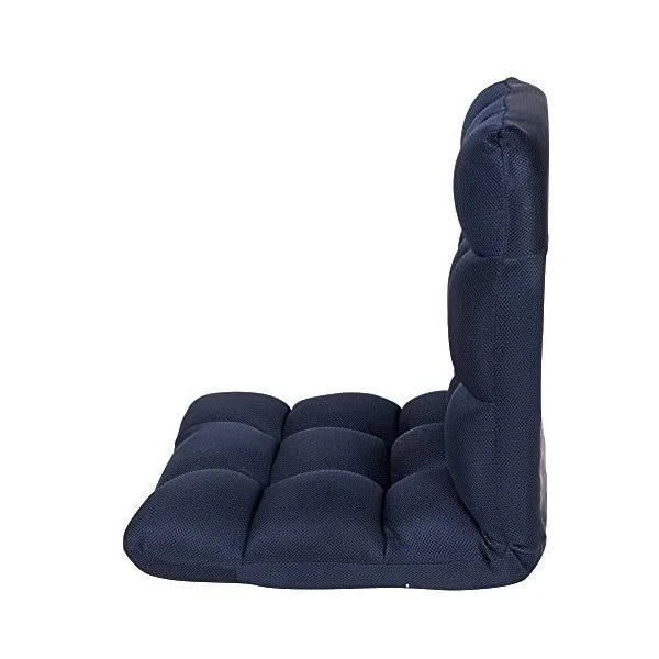 Sundale Outdoor Indoor Adjustable Soft-Brushed Polyester Cord Five-Position Multiangle Floor Chair, navy Blue