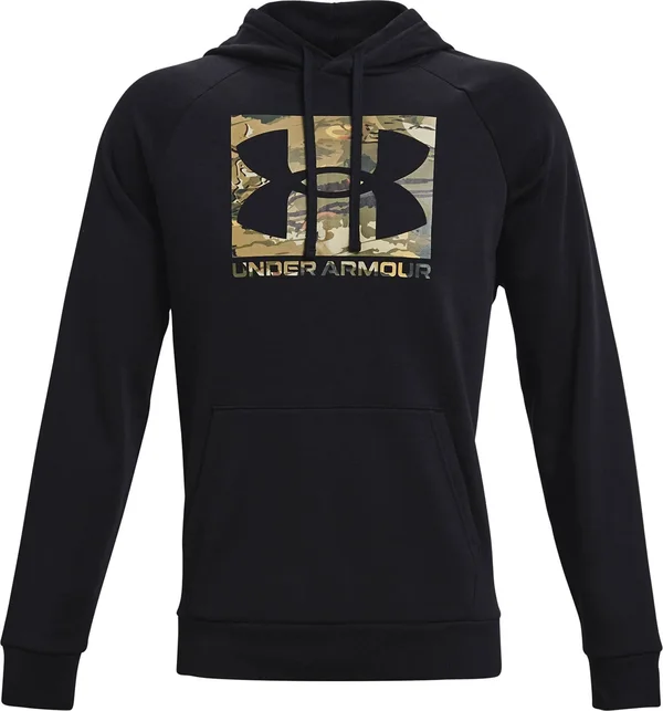 Under Armour Men's Rival Fleece Camo Logo Hoodie - Black, SM