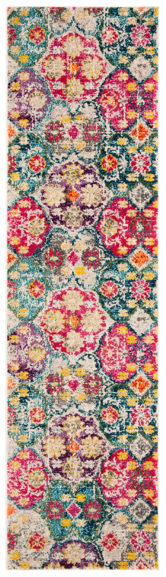 Safavieh Monaco MNC248R 6&7x22 x 6&7x22 Square Grey - Fuchsia Area Rug