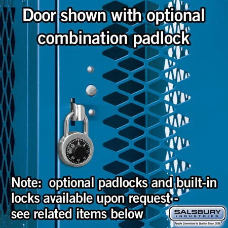 Salsbury Industries 74358BL-U 12x22 Wide Four Tier Vented Metal Locker - 3 Wide - 5 Feet High - 18 Inches Deep - Blue - Unassemb