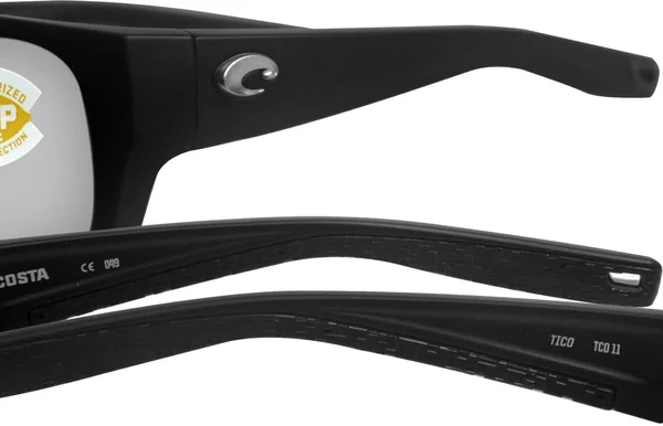 Costa Del Mar Tico 580P Polarized Sunglasses - Matte Black/Gray Silver Mirror
