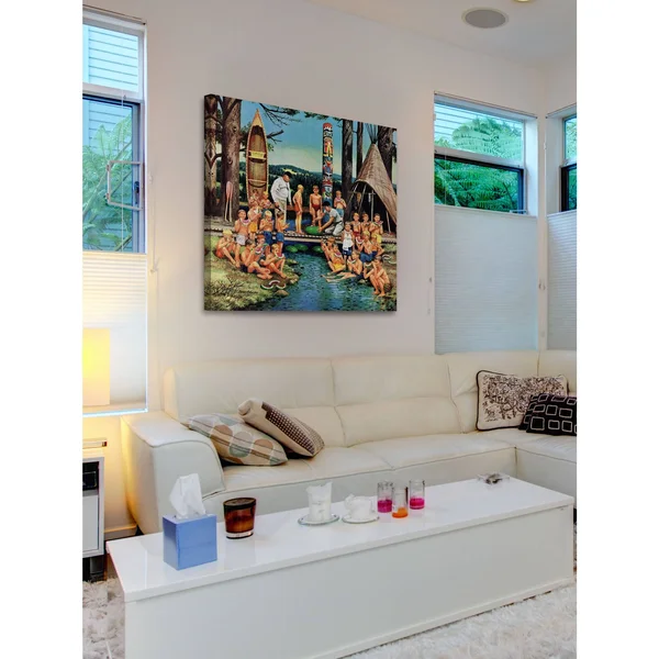 Marmont Hill Watermelon at Camp Stevan Dohanos Painting Print on Canvas 32 x 32