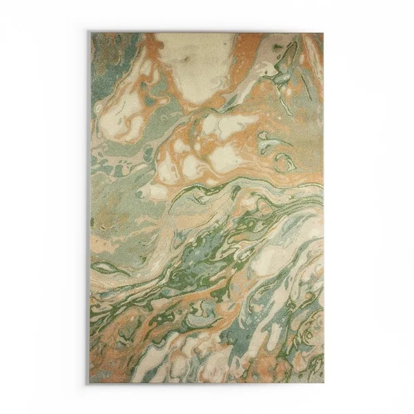 Style Haven Organic Abstract Rust/Teal Area Rug - 7&10x22 x 10&10x22 7&10x22x10&10x22