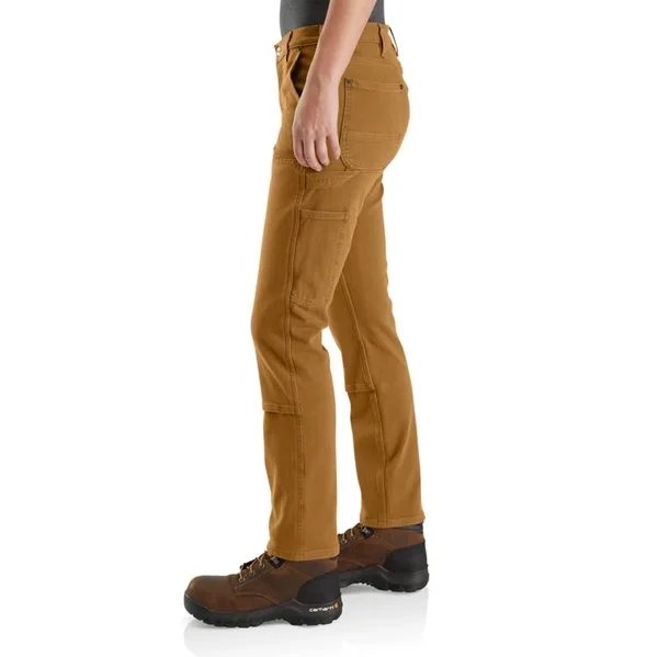 Carhartt Women's Straight Fit Twill Double Front Pant - 2 Tall - Black
