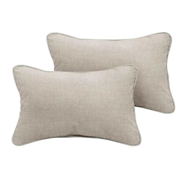 Mozaic Company Cast Silver Sunbrella Outdoor Lumbar Pillow - Set of 2, Size: 20L x 13W