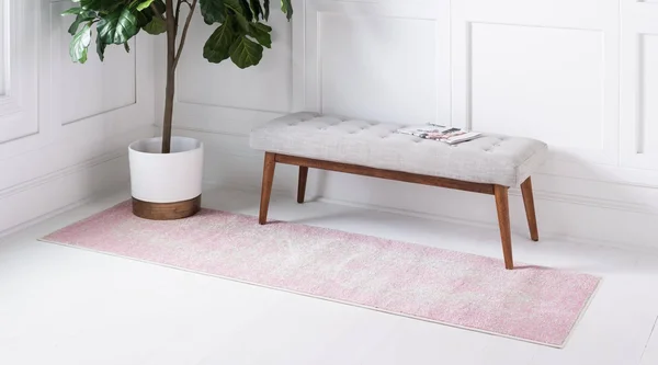 Dover 13 ft Runner Pink Bohemian Area Rug