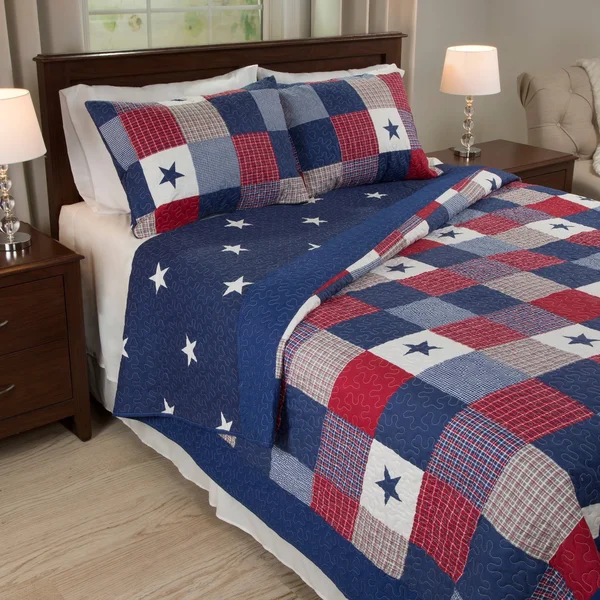 Caroline Plaid Quilt Set (King) Multicolored 3PC - Yorkshire Home