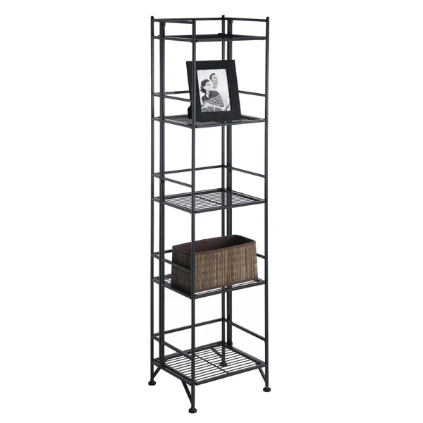 Porch & den Ferdinand 5-Tier Folding Shelf - White
