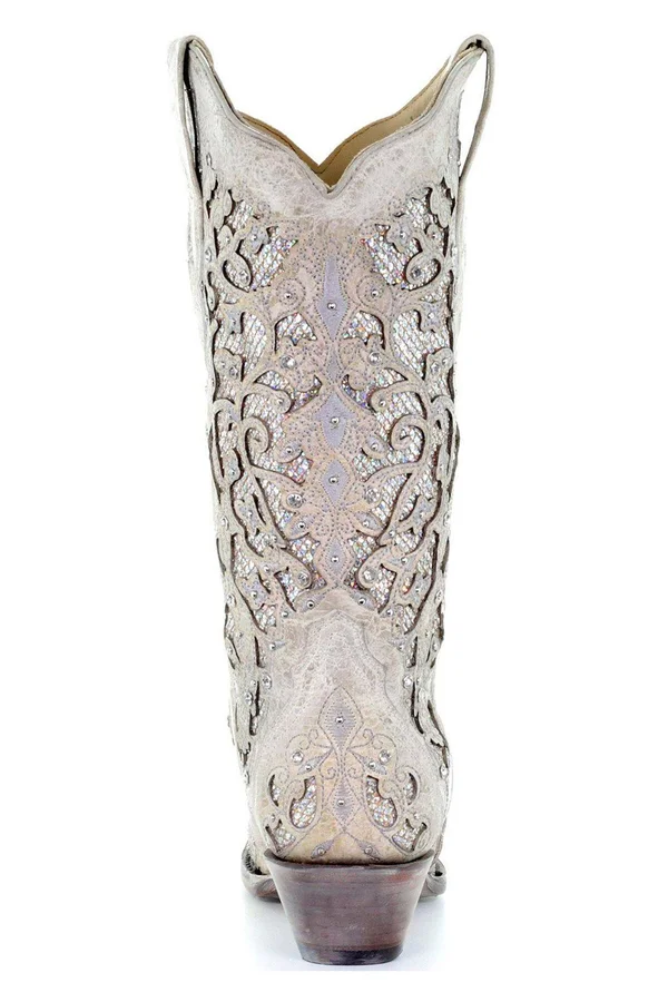 Corral Boots A3322 (White Glitter) Cowboy Boots