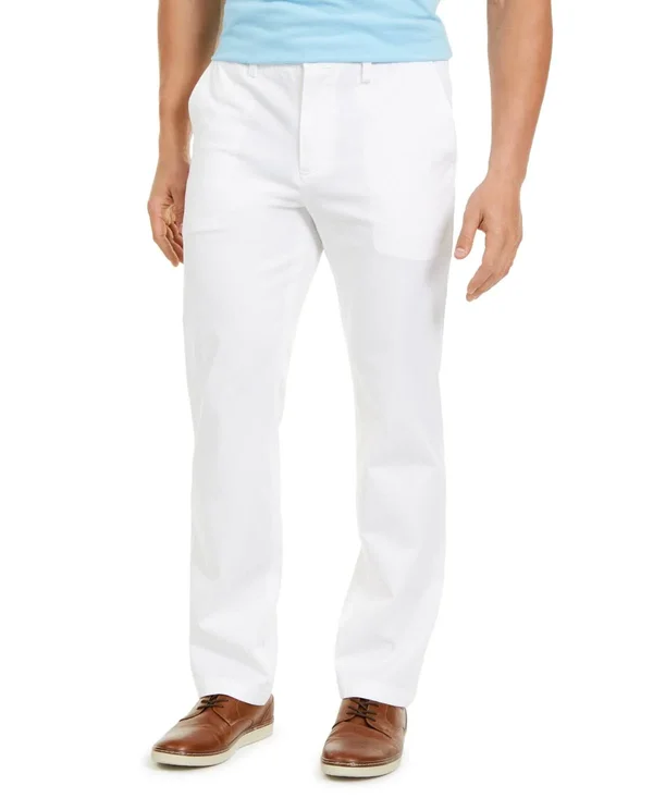 Club Room Men's Four-Way Stretch Pants, Created for Macy&s - Bright White
