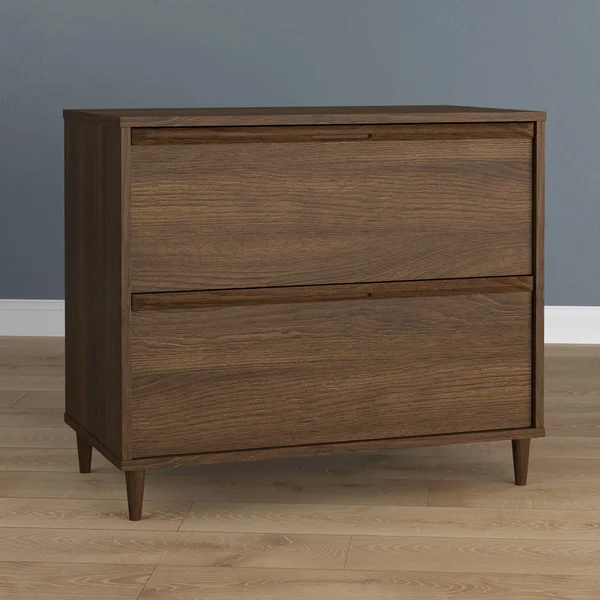 Quarters & Craft Raleigh Collection Home Office Lateral Filing Cabinet - in Vintage Walnut (QCLATMMW)