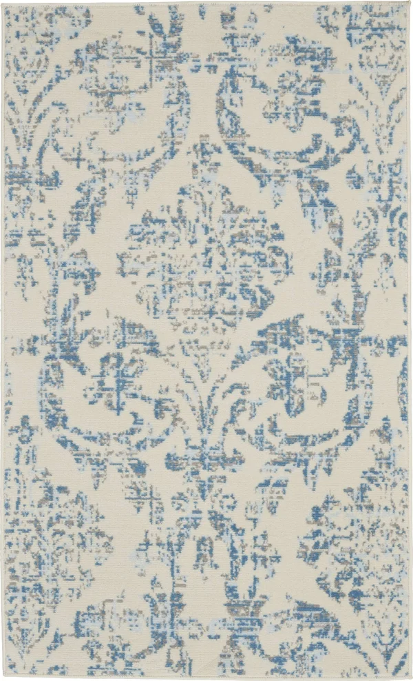 Nourison Jubilant JUB09 Area Rug, Ivory Blue, 7& x 10&